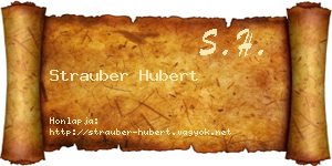 Strauber Hubert névjegykártya